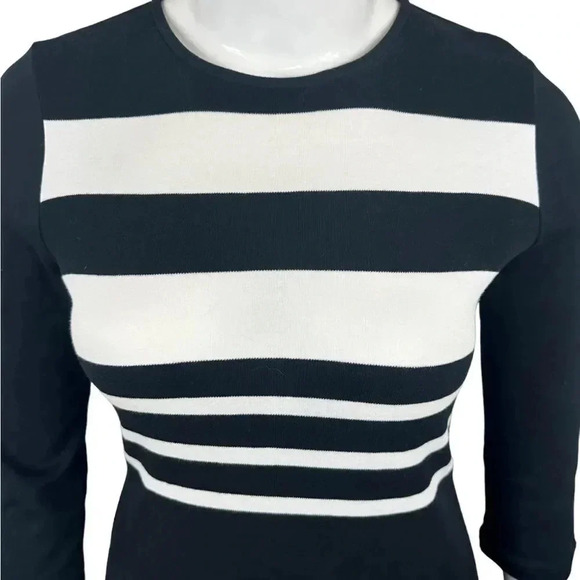 Talbots black dress with white stripes on the top size medium - Picture 3 of 9